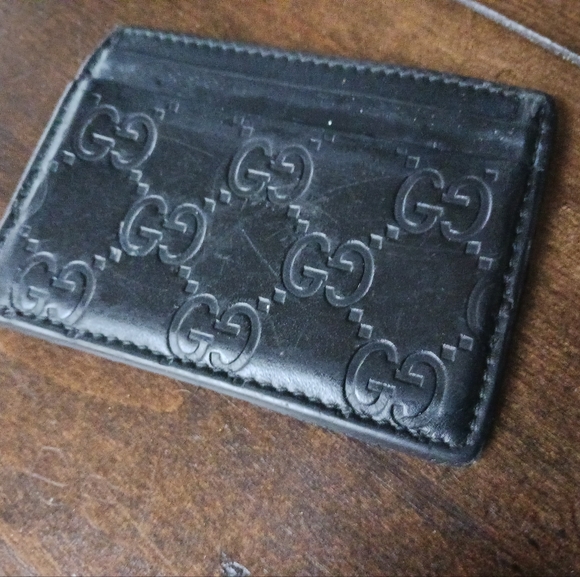 gucci credit card holder 2331662134 black leather - Picture 3 of 5